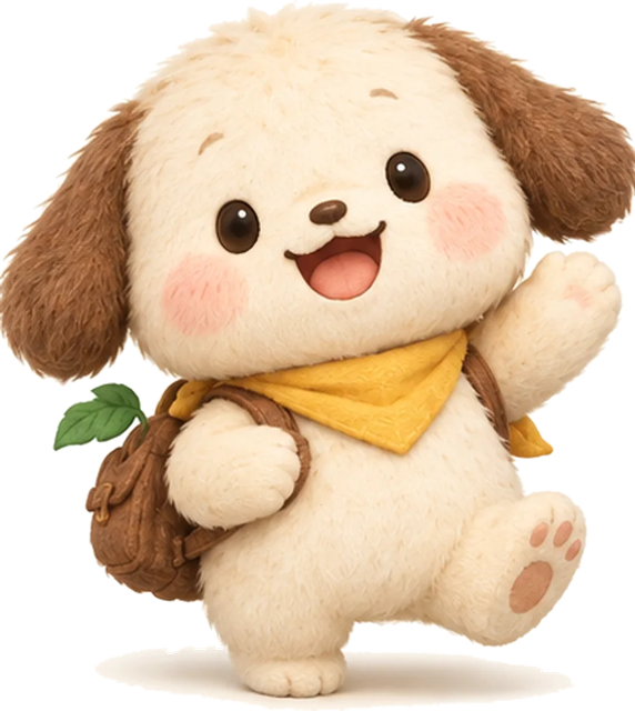 Pote, der flauschige cremefarbene Welpe von Potebiyori Baby Log